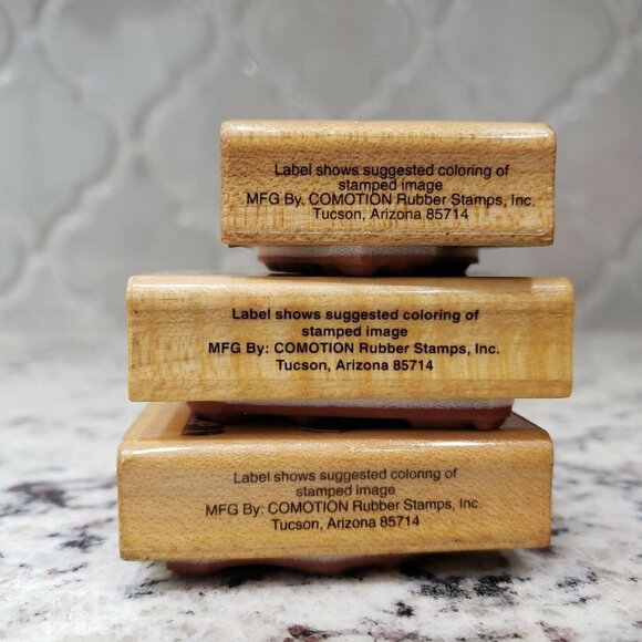 Comotion Rubber Stamps 809 JOY 807 My Pal 806 Ginger Bear FOLK ART DOLL HEART - Picture 4 of 6